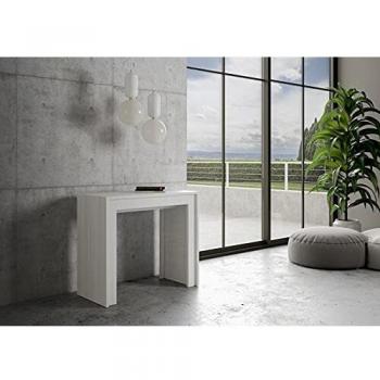Consola extensible 90x42/198 cm efecto madera fresno blanco Mia Small