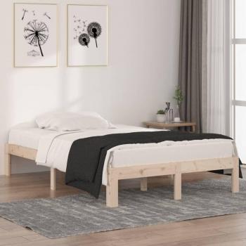 Cama doble pequeña de madera maciza 120x190 cm