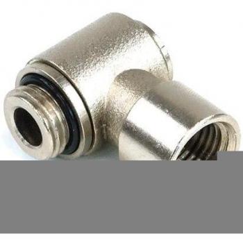 14 thread 90 degree rotary elbow fitting silver