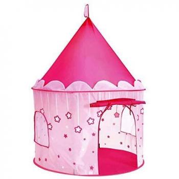 SONGMICS Tienda de campaña Infantil, Carpa Plegable para niños, Casa de Juegos para Interiores y Exteriores, Pop-up portátil Tienda con Bolsa de Transporte, con Estrellas, Rosado, LPT01PK