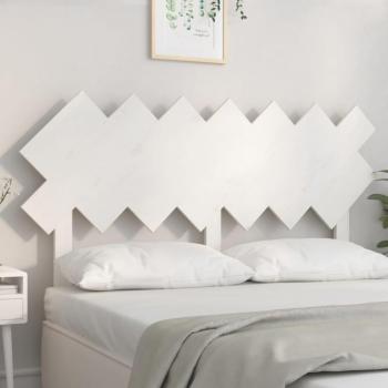 Cabecero de cama blanco 141x3x80,5 cm madera maciza de pino