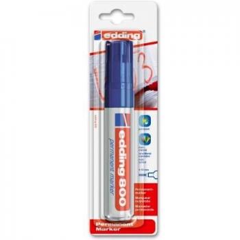 Marcador Permanente Edding 800 Azul 4-12 mm - Resistente al Agua y Secado Rápido