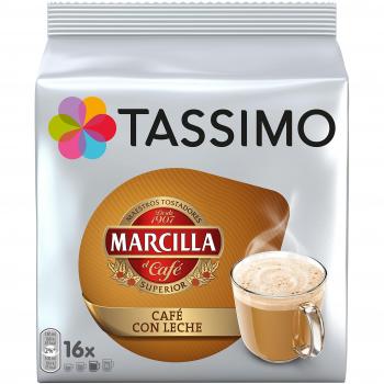 TASSIMO Marcilla Café con Leche - 5 paquetes de 16 cápsulas: Total 80 unidades