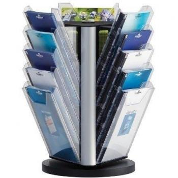 Durable Combiboxx Table A4 XL - Expositor de mesa giratorio con 15 dispensadores para presentar información en A4