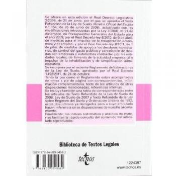 Ley de Suelo: Texto Refundido y Reglamento de Valoraciones