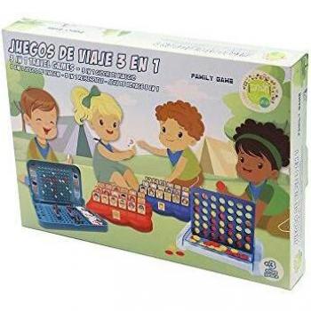 Tachan 741T00486 - Juegos de Viaje 3 en 1 Que Incluye 4 en línea, Quién es quién y Batalla de Barcos