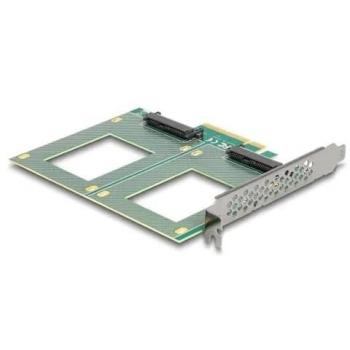 Tarjeta de Interfaz PCI Express 4.0 x8 a 2x U.2 NVMe SFF-8639 - Controlador de Almacenamiento (Bifurcación, LxB: 144 x 122