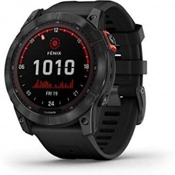 Garmin fēnix ​​7X Solar - Reloj GPS multideporte con carga solar, pantalla táctil, linterna LED, funciones superiores, frecuencia cardíaca, mapas y música, Negro