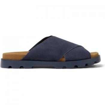 CAMPER Brutus Sandal - Men's Suede Sandals - Blue, Size 42/Size 9