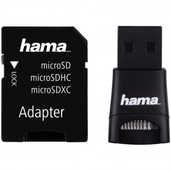 Hama - 00091047, microSD, microSDHC, USB 2.0, 480 Mbit/s, Negro, 14.2 x 30.5 x 4.5 mm, 2 g