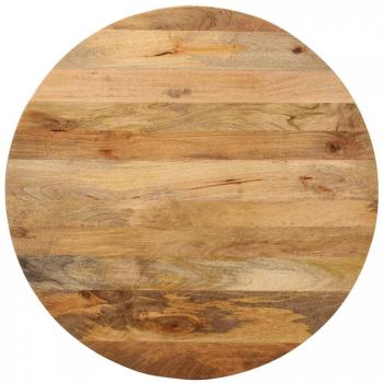 Tablero de mesa redondo de madera maciza de mango Ø 90x2,5 cm en color marrón