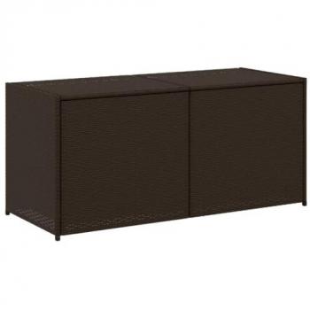 vidaXL Garden Storage Box Brown 283L Poly Rattan