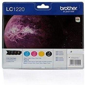 Brother LC-1220VALBPDR- Cartucho de tinta original, color amarillo, cian, magenta y negro