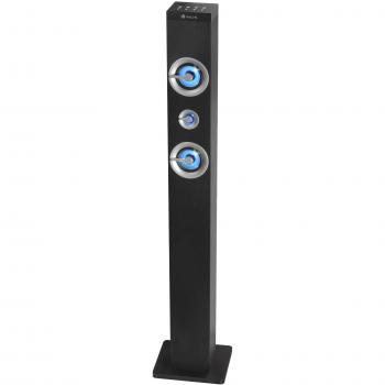 Altavoz NGS Skyline 50W con Bluetooth, FM, USB, MicroSD, AUX IN y Luces LED en Caja de Madera - Negro
