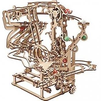UGEARS Puzzle 3D de Circuito de Canicas - Carrera de Canicas - Pista de Canicas para Niños - Maquetas de Madera y Puzzles 3D - Modelos Mecánicos y maquetas para Construir para Adultos - Marble Run