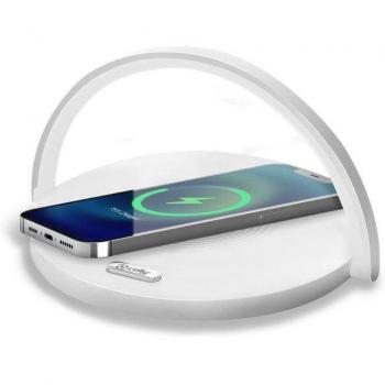 Celly WLLIGHTCIRCLEWH Cargador Inalámbrico para Dispositivo Móvil Compatible con Cámara Digital, Mando para Videojuegos, Auriculares, Teléfono Móvil, Batería Port