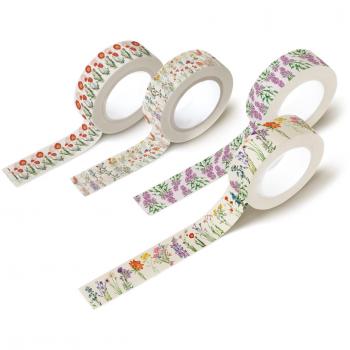 Set de 4 washi tape Botanical Wild Flowers Kokonote blanco