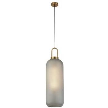 Colgante de diseño Pipeta - Suspensión contemporánea de vidrio y acero dulce con bombilla E27, 53,5 cm