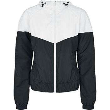 Urban Classics Women's Arrow Windbreaker Jacket, White/Black, Plus Size 4XL