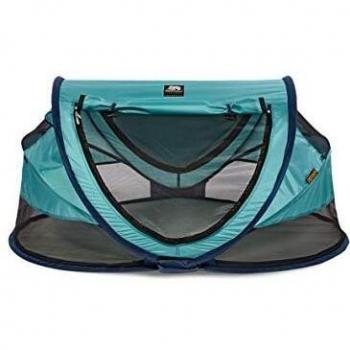 Cuna de viaje Deryan Luxe 2021 para niños pequeños con mosquitera, 136 cm, color turquesa