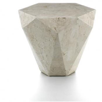 Mesa de Centro Diamante Pequeño en Piedra Fósil Beige (60x60x50h)