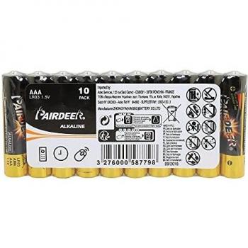 Pack de 10 pilas alcalinas AAA 1.5V Pairdeer