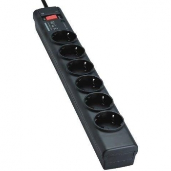 Eaton Protection Strip 6 DIN - Regleta Supresora de Sobretensiones con 6 Salidas AC, Color Negro