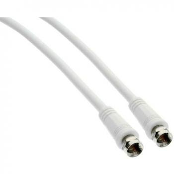 Cable Coaxial SAT InLine 10m, 2x F-Stecker, >75dB, Doble Apantallado, Blanco