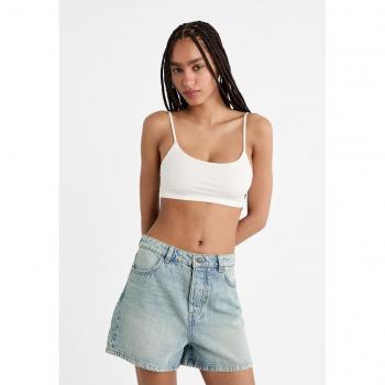 Stradivarius Mom Fit Denim Shorts Blue Denim Size 12 and Size 8