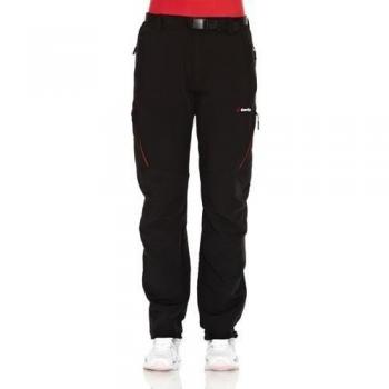 Goritz Mirnock - Pantalón strech para mujer, color negro/rojo, talla XXL