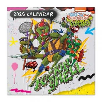 Calendario de pared 2025 Tortugas Ninja 30x30 cm con espacio para anotar e ilustraciones multicolor