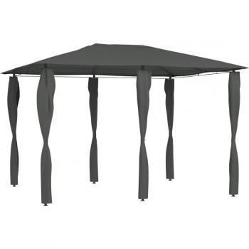 Gazebo cenador con revestimiento vertical 3x4x2,6 m antracita 160g/m²