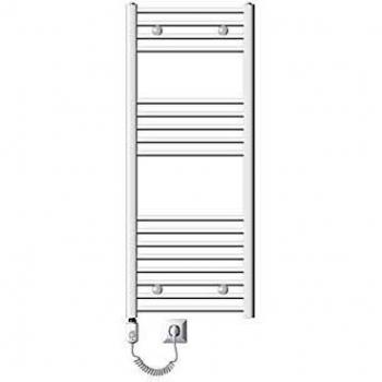 Radiador Eléctrico de Toallas Ecd Germany 900W Moderno en Acero Blanco 500 x 1200 mm Plano con Conexión Lateral