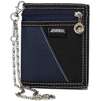 Cartera de Lona,OURBAG Monedero Triple de los Hombres de la Vendimia Bolso Casual Negocios Bolsillo de Dinero Azul Marino