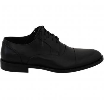 Dolce & Gabbana Black Leather Derby Formal Shoes - EU39/US6, Business Shoes for Men, Size: 6 US