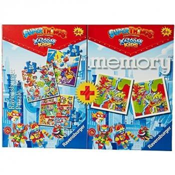 Ravesnsburger, Multipack SuperThings, Memory y Rompecabezas, Rompecabezas y Juego para Niños y Niñas