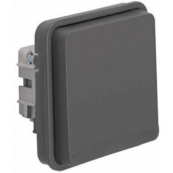 Enchufe Berker SCHUKO W.1 Gris Mate con Tapa, IP55, 16A
