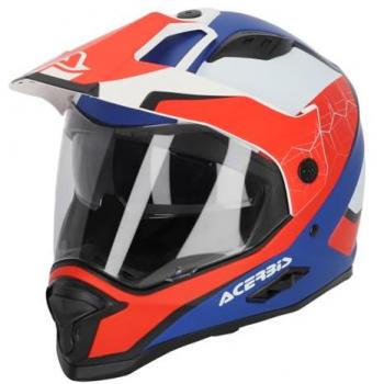 Acerbis Casco Adventure Reactive Blanco-Azul-Rojo, tipo: casco, características: color blanco con detalles en azul y rojo, talla S (55/56)