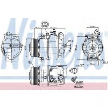 Compresor de aire acondicionado NISSENS 89039, tipo: compresor, características: alta eficiencia, diseño optimizado para un rendimiento mejorado, compatible con múltiples modelos de vehículos, fácil instalación y durabilidad garantizada