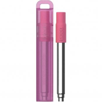 Zoku - Pajita Reutilizable de Acero Inoxidable Rosa con Cepillo Limpiador