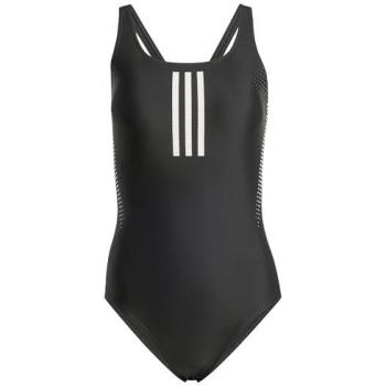 Bañador Adidas 3 Stripes Graphic Mujer - Negro Puro/Blanco, Talla 38, con diseño gráfico y bandas características