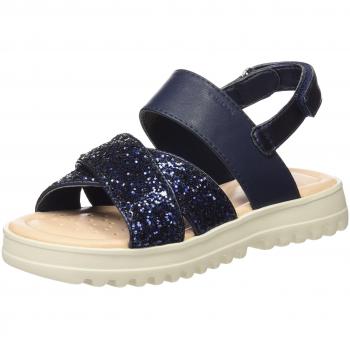 Geox J Sandal Coralie C, Sandalias con Punta Abierta para Niñas, Azul