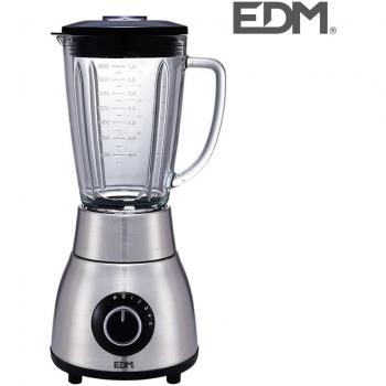 Batidora de Vaso EDM 1200W Cristal 1.8L 5 Velocidades Acero Inoxidable Ø18,5x43cm