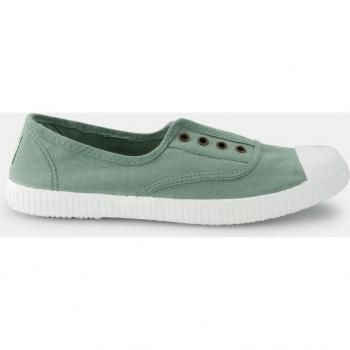 Zapatillas de lona infantil Victoria en verde con cierre elástico
