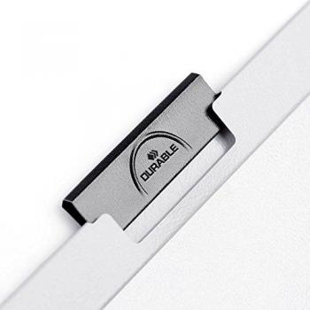DURABLE DURACLIP 220902 - Carpeta con Pinza Lateral, A4, Capacidad 60 Hojas, Color Blanco