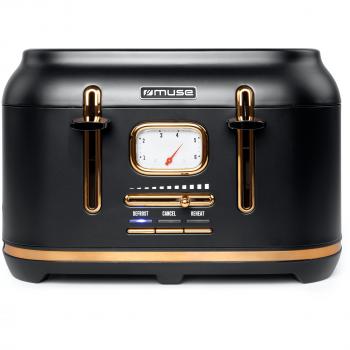 Tostadora Muse MS-131 BC 4 Rebanadas 1800W Negra