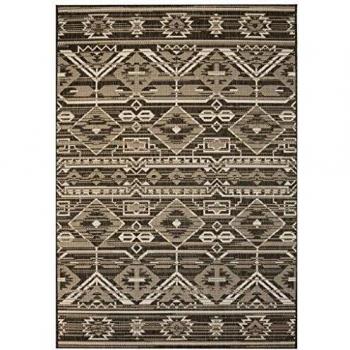 vidaXL Alfombra Exterior/Interior 120x170cm Apariencia Sisal Geométrico Hogar