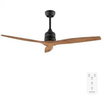 Cecotec Ventilador de Techo EnergySilence Aero 5270 DarkWood, Motor DC 40W, Diámetro 132 cm, 3 Aspas, Mando a distancia, Temporizador, 6 Velocidades