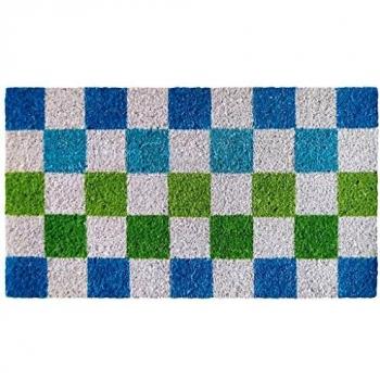Laroom Felpudo, Fibra de Coco y PVC Base, Blue, Verde
