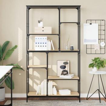 Librería Sonoma Oak 99x35,5x176 cm Madera multicapa Acero Marrón